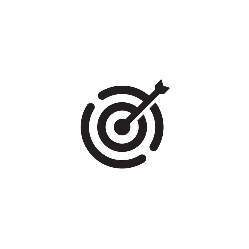 Arrow on Target logo or icon design vector