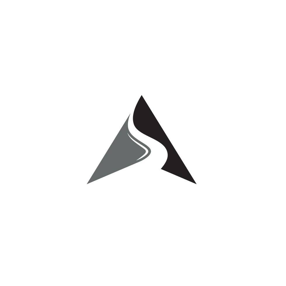 Combined from a Pathway and a Direction Arrow, it also can be seen as a Pathway to the top of the Mountain vector