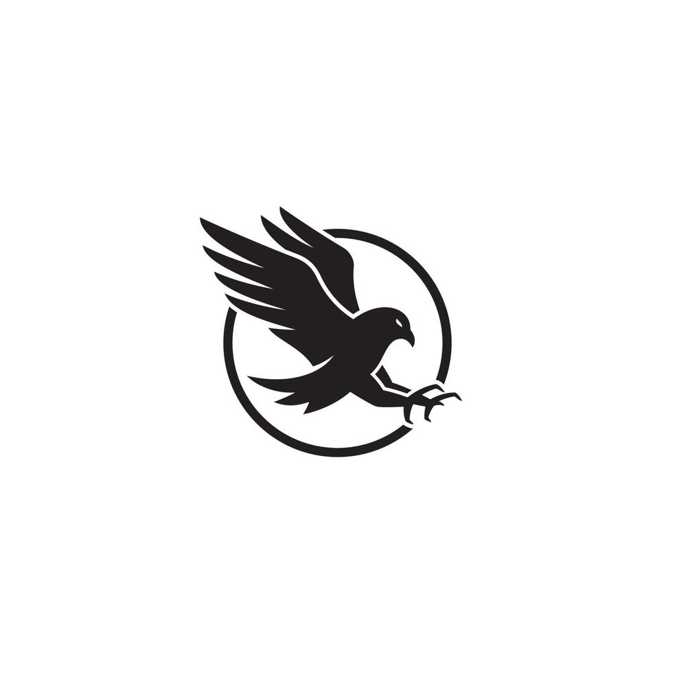 un simple diseño de logotipo o icono de halcón vector