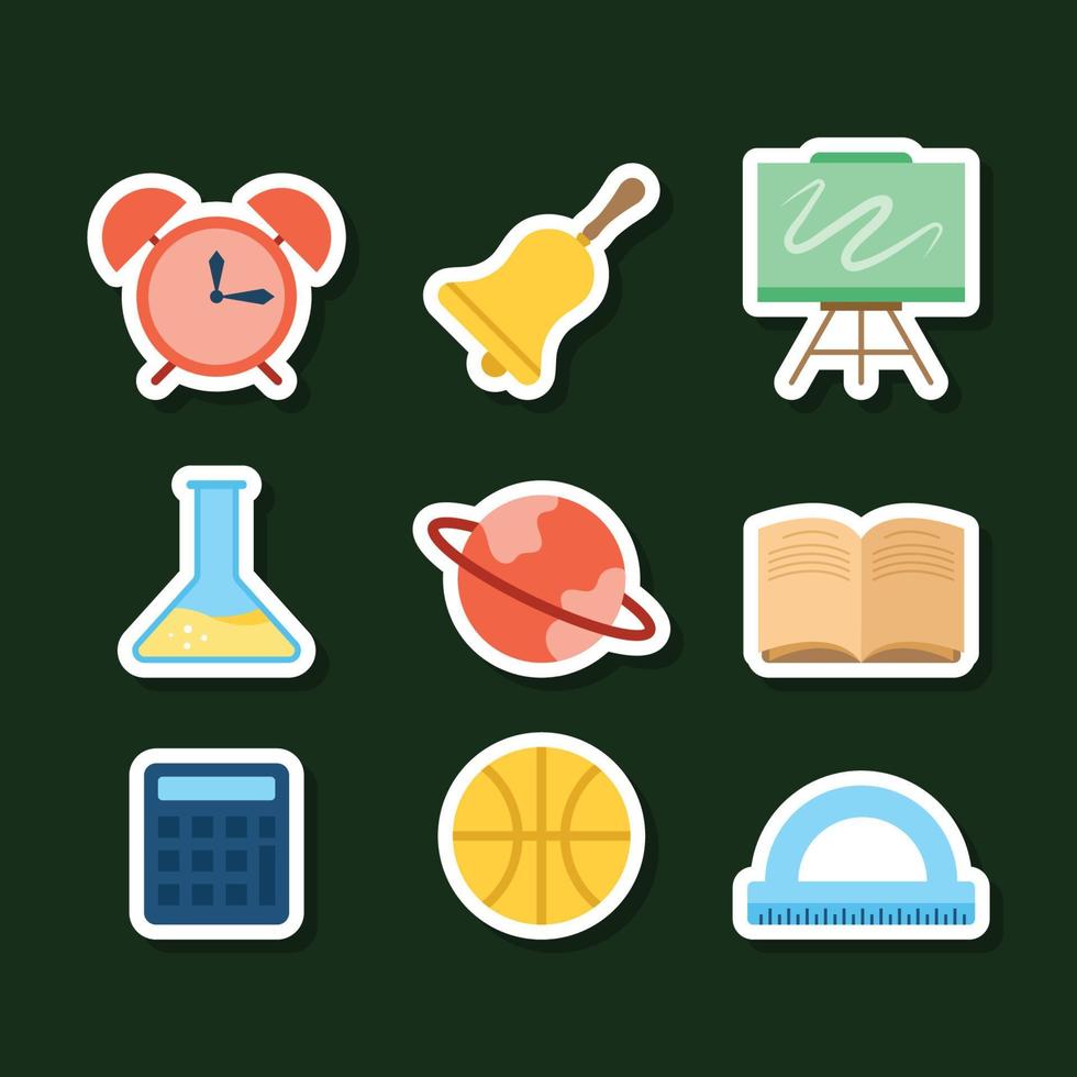 Set Of School Element Stickers vector