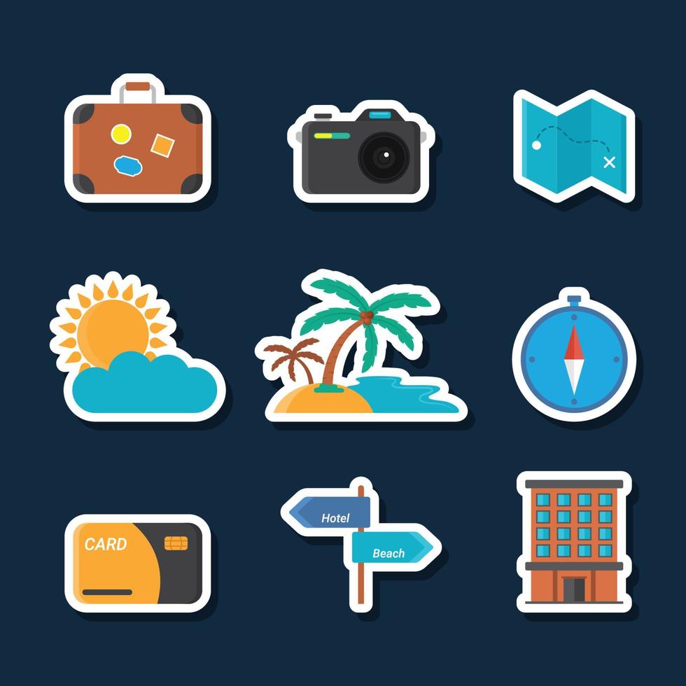 Set Of Travel Element Stickers vector