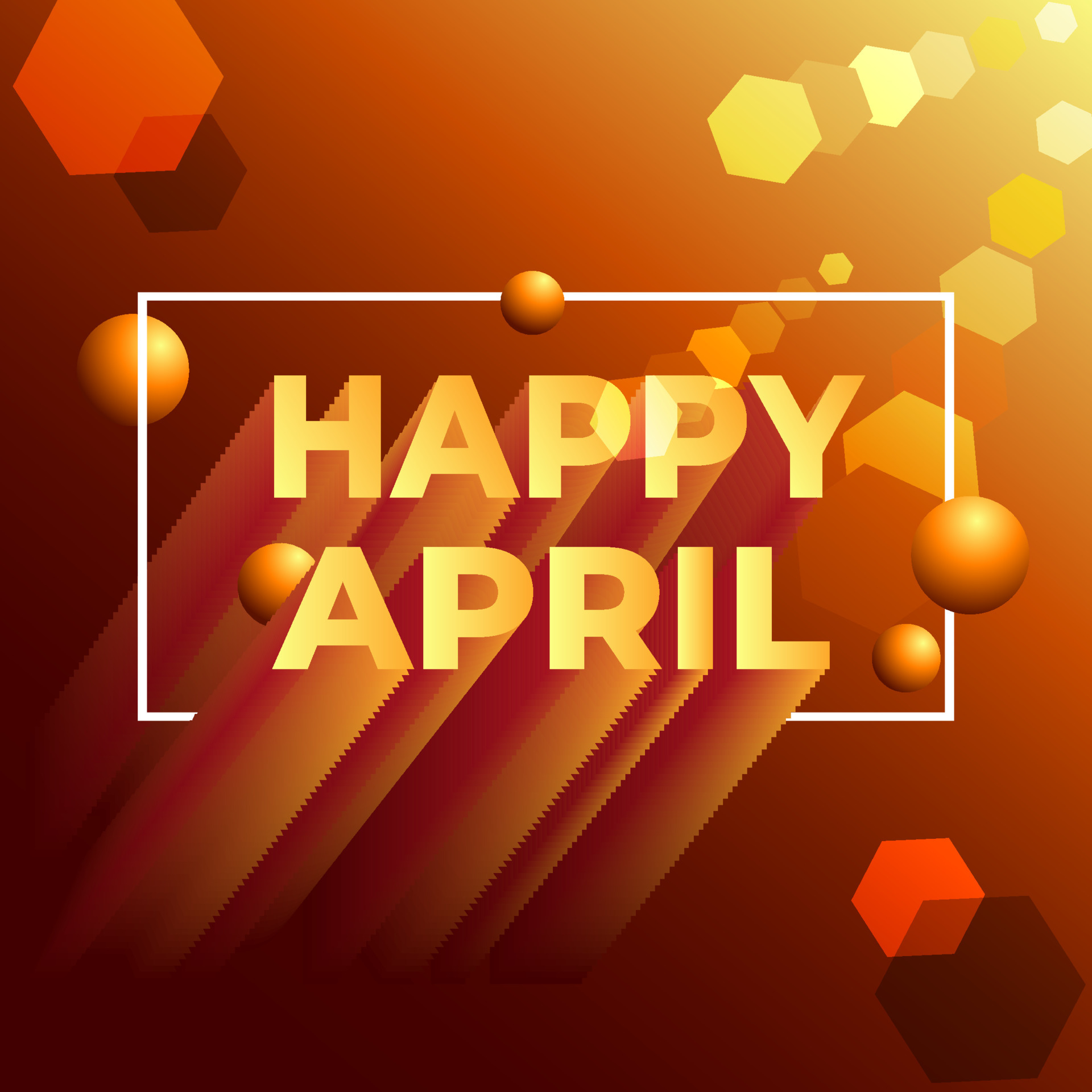 april with 3D typography style, modern background foor social