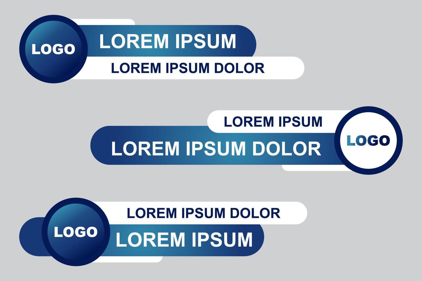 diseño de plantilla de banner de tercio inferior con estilo moderno. Conjunto gráfico de banner de tercios inferiores de noticias de difusión para televisión. título de título de video vectorial vector