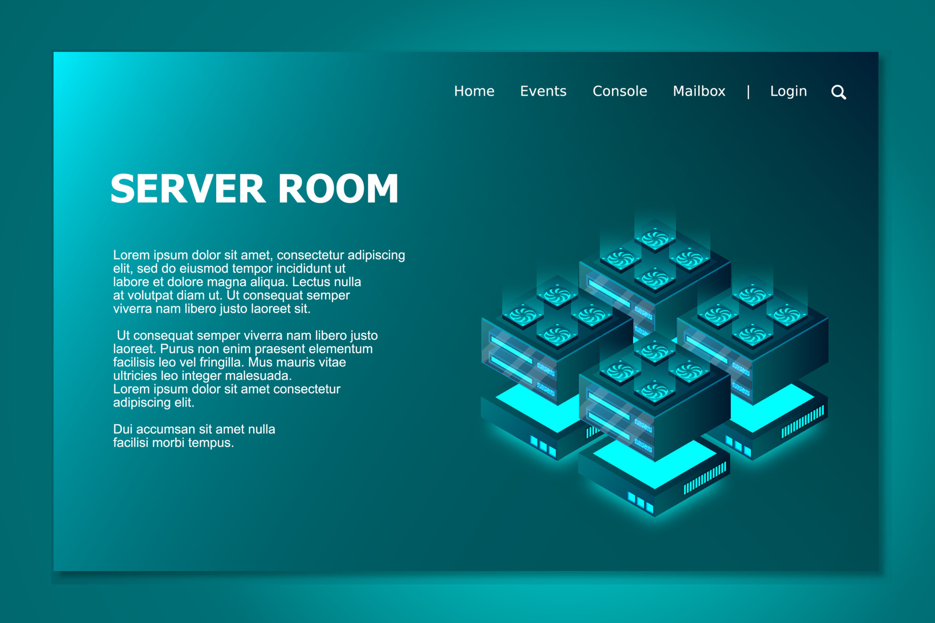 Concept of big data processing center, machine learning, cloud database