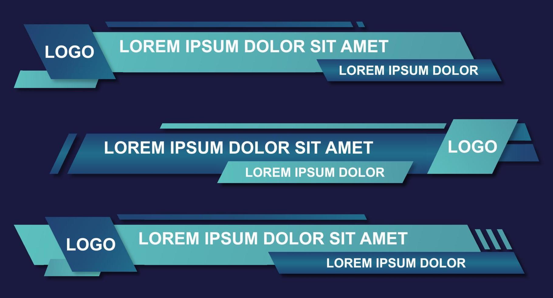 diseño de plantilla de banner de tercio inferior con estilo moderno. Conjunto gráfico de banner de tercios inferiores de noticias de difusión para televisión. título de título de video vectorial vector