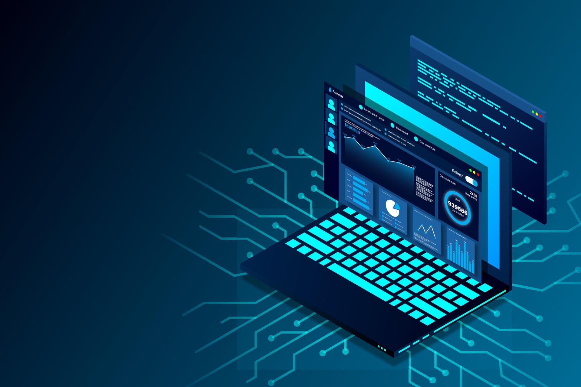 Web design and development vector isometric illustrations. web design ...