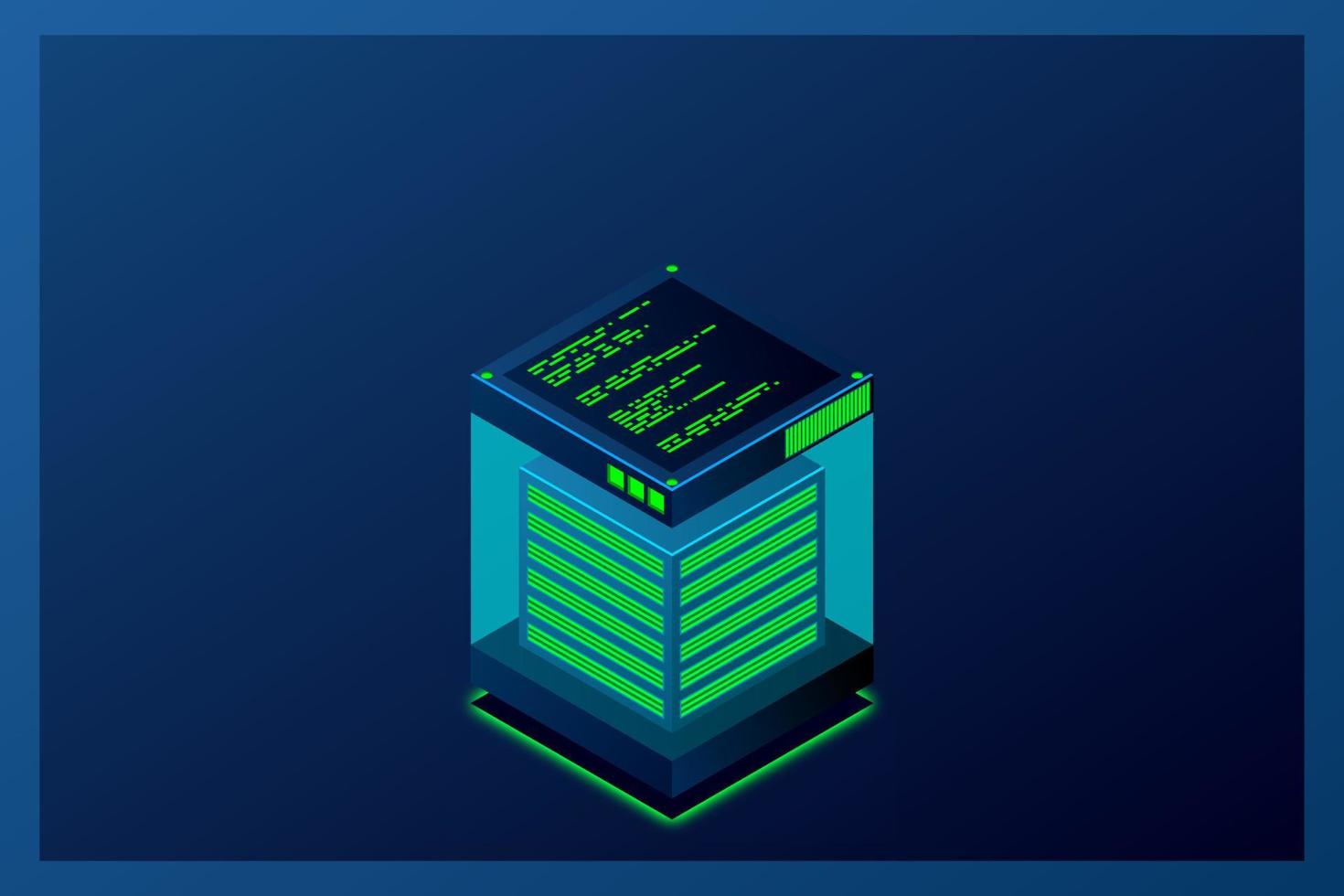 Isometric Digital Technology Web Banner. BIG DATA Machine Learning Algorithms. Analysis and Information. Big Data Access Storage Distribution Information Management and Analysis. Vector illustration