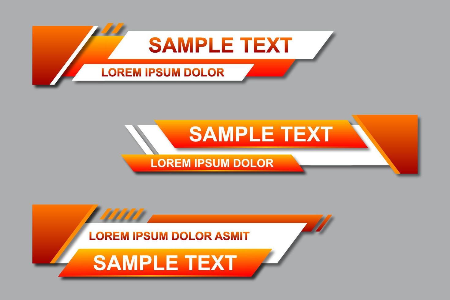 Modern stylish lower third banner template design. Graphic set of Broadcast News Lower Thirds Banner for Television. Vector video headline title