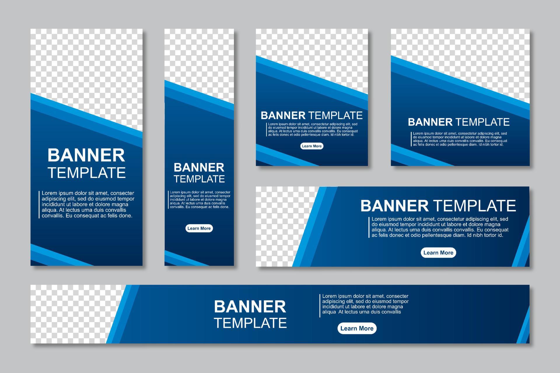 Set of modern web banners template design with a place for photos