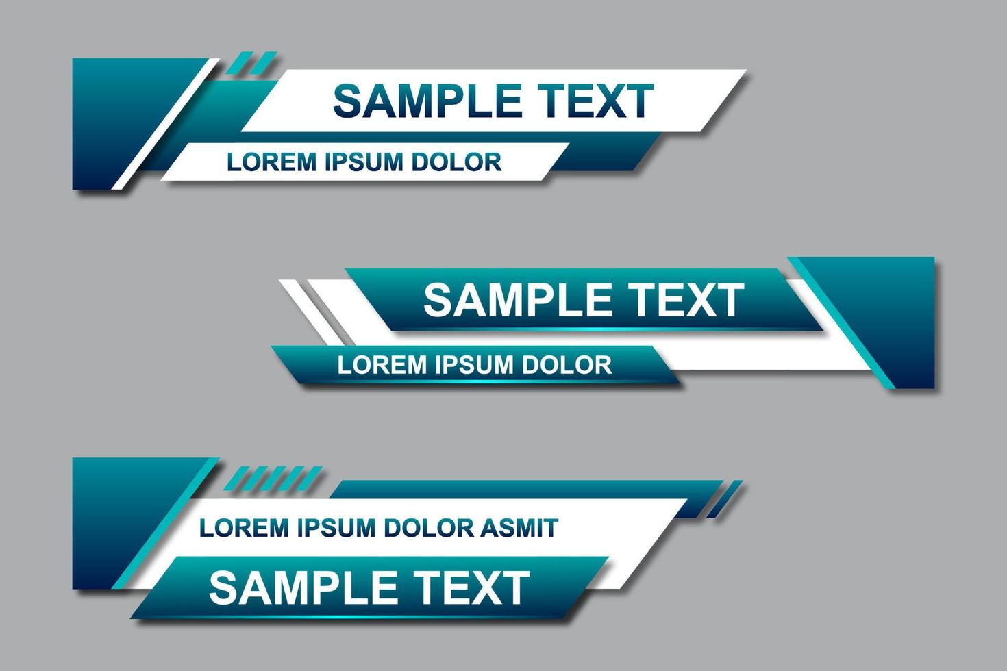 Modern stylish lower third banner template design. Graphic set of Broadcast News Lower Thirds Banner for Television. Vector video headline title