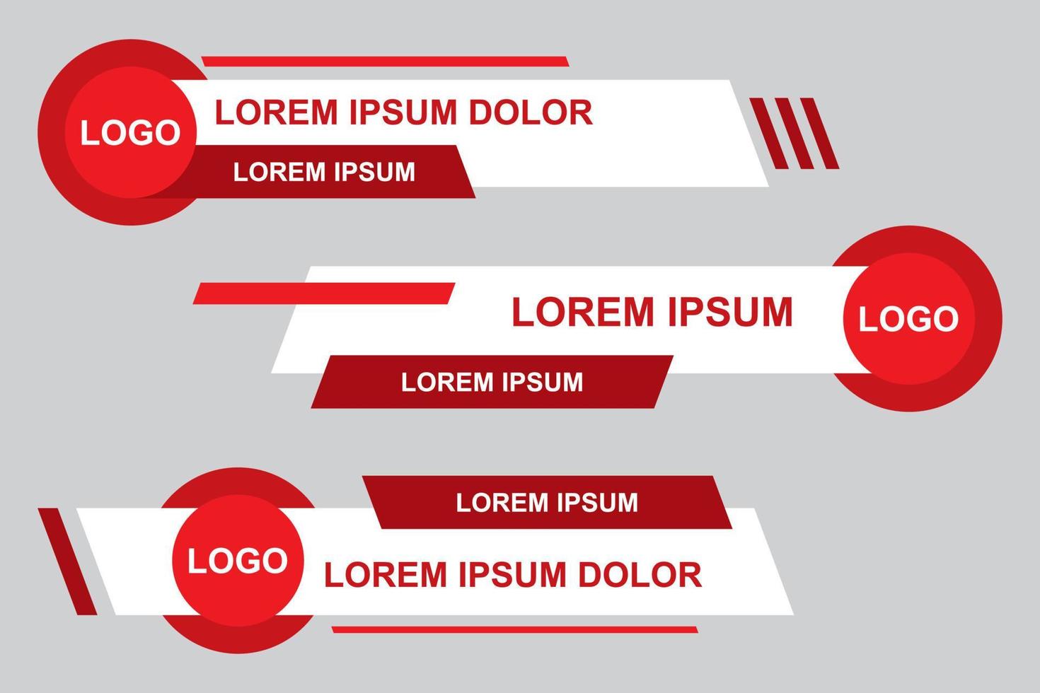 diseño de plantilla de banner de tercio inferior con estilo moderno. Conjunto gráfico de banner de tercios inferiores de noticias de difusión para televisión. título de título de video vectorial vector