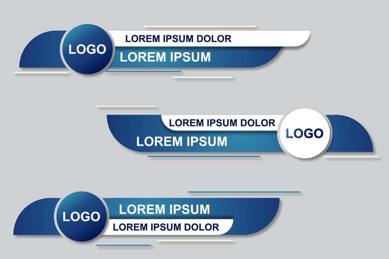 diseño de plantilla de banner de tercio inferior con estilo moderno. Conjunto gráfico de banner de tercios inferiores de noticias de difusión para televisión. título de título de video vectorial vector