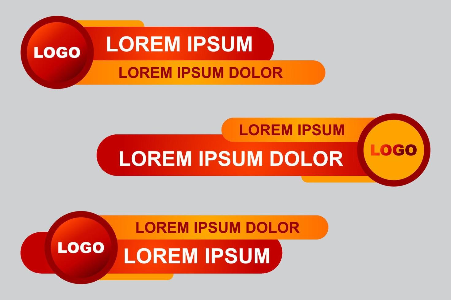 diseño de plantilla de banner de tercio inferior con estilo moderno. Conjunto gráfico de banner de tercios inferiores de noticias de difusión para televisión. título de título de video vectorial vector