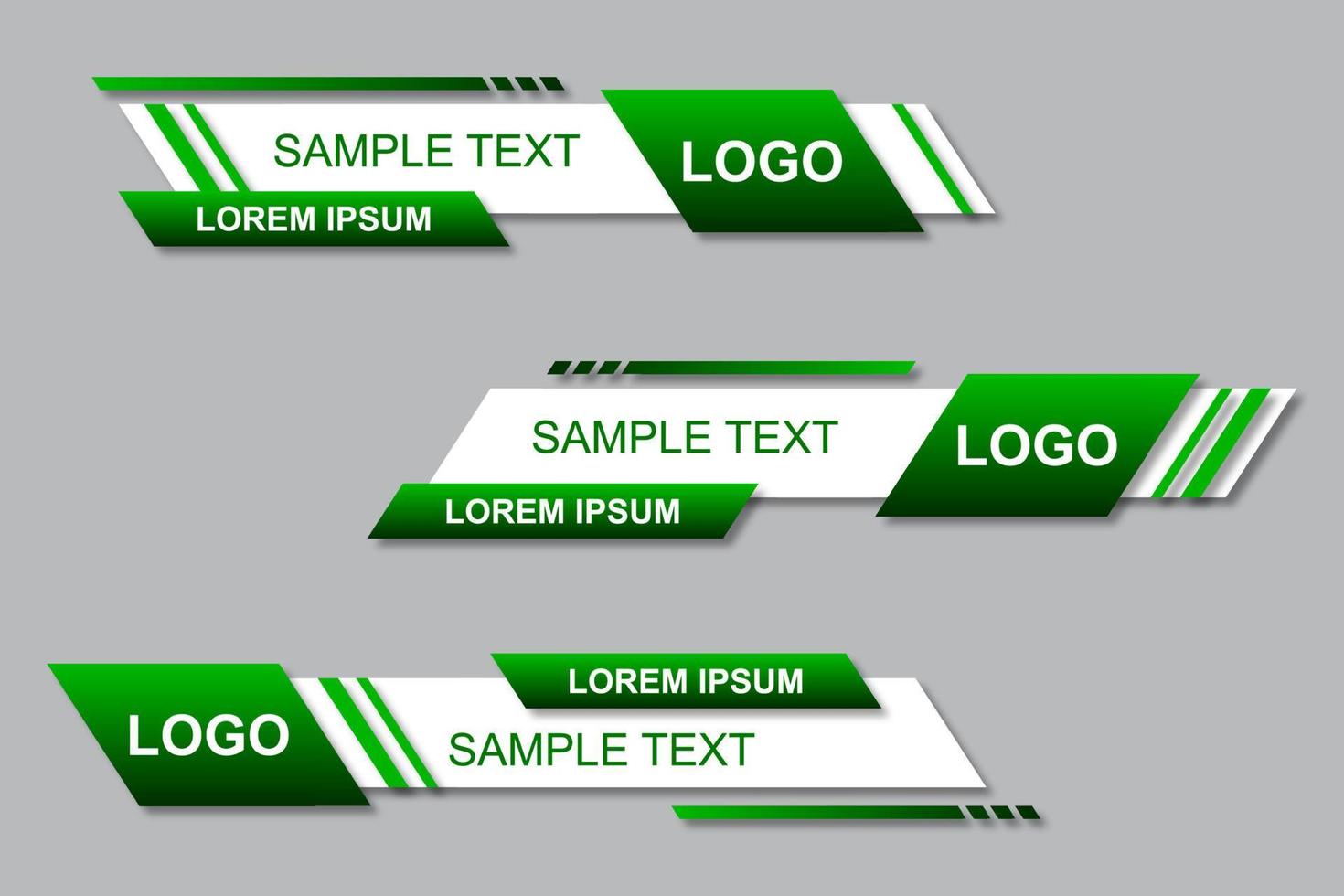 Conjunto gráfico de banner de tercios inferiores de noticias de difusión para televisión. diseño de plantilla de banner de tercio inferior con estilo moderno. título de título de video vectorial. ilustrador vectorial vector