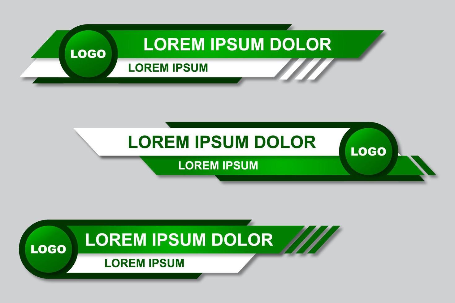 Modern stylish lower third banner template design. Graphic set of Broadcast News Lower Thirds Banner for Television. Vector video headline title