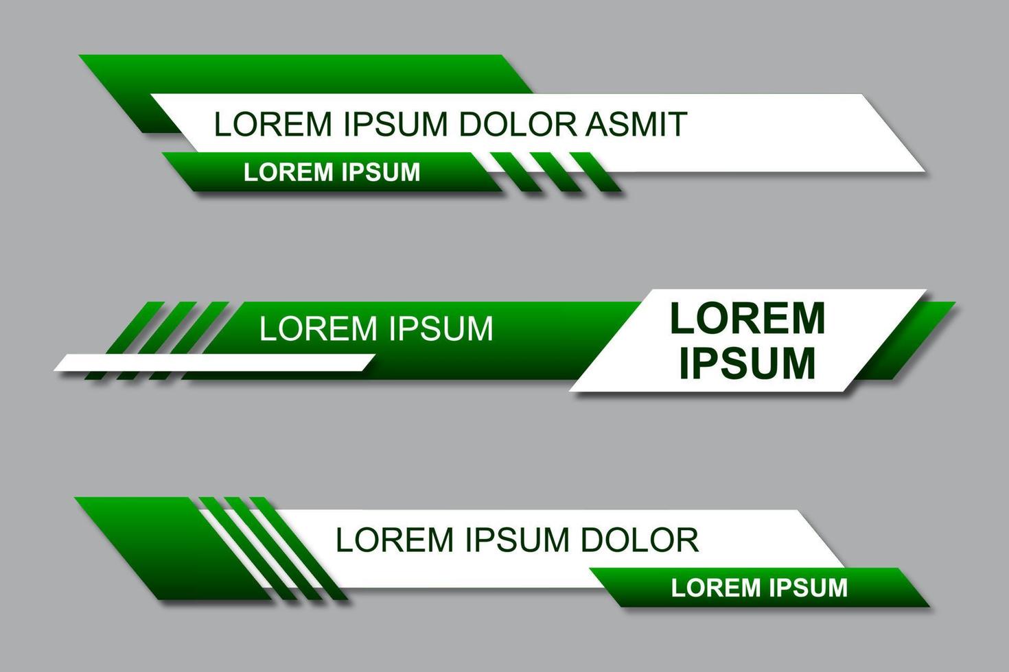 Modern stylish lower third banner template design. Graphic set of Broadcast News Lower Thirds Banner for Television. Vector video headline title