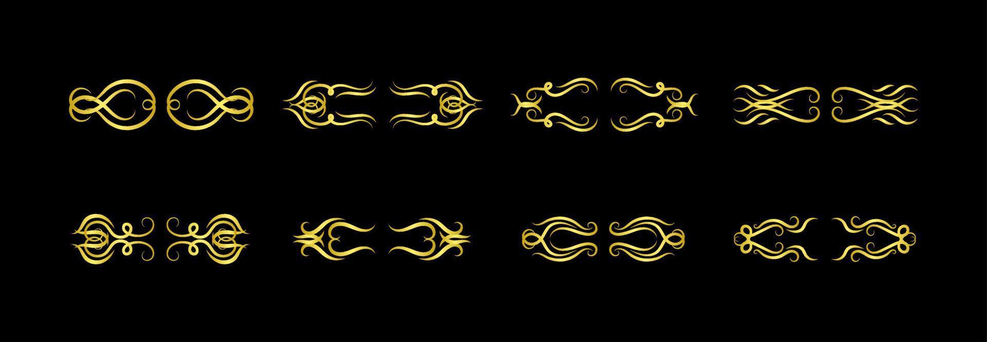 Gold Borders Elements Set Collection, ornament Vector