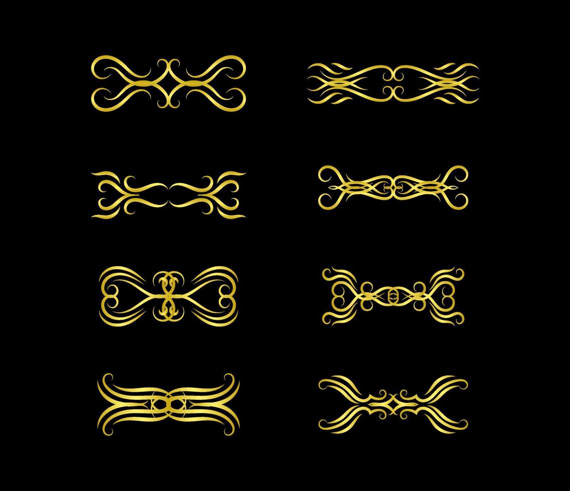 Gold Borders Elements Set Collection, ornament Vector