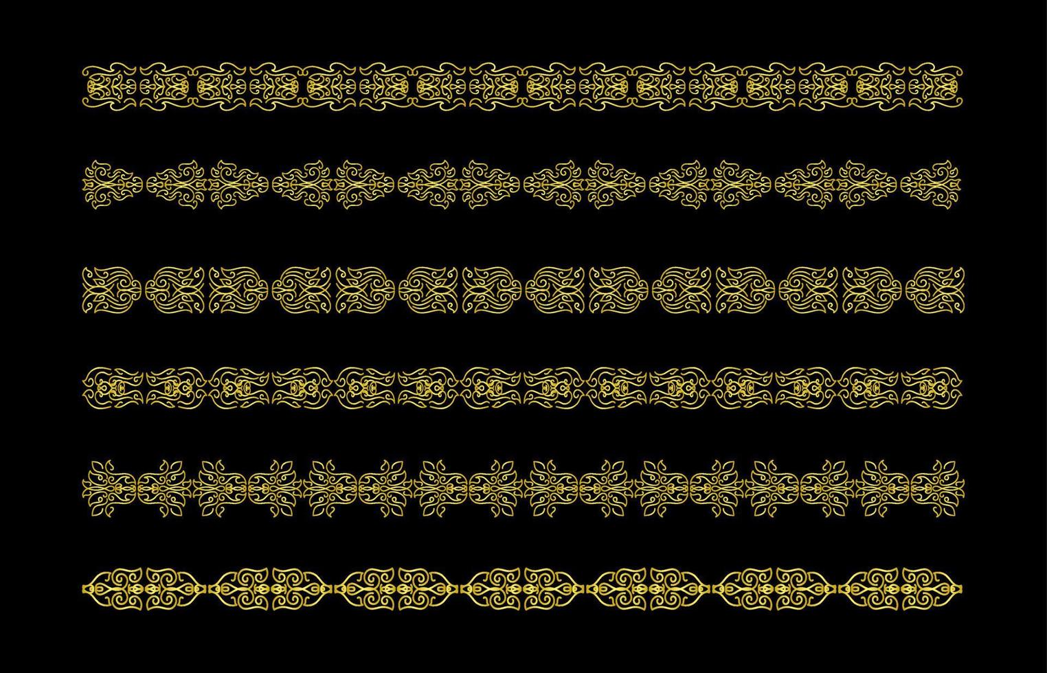 Gold Borders Elements Set Collection, ornament Vector
