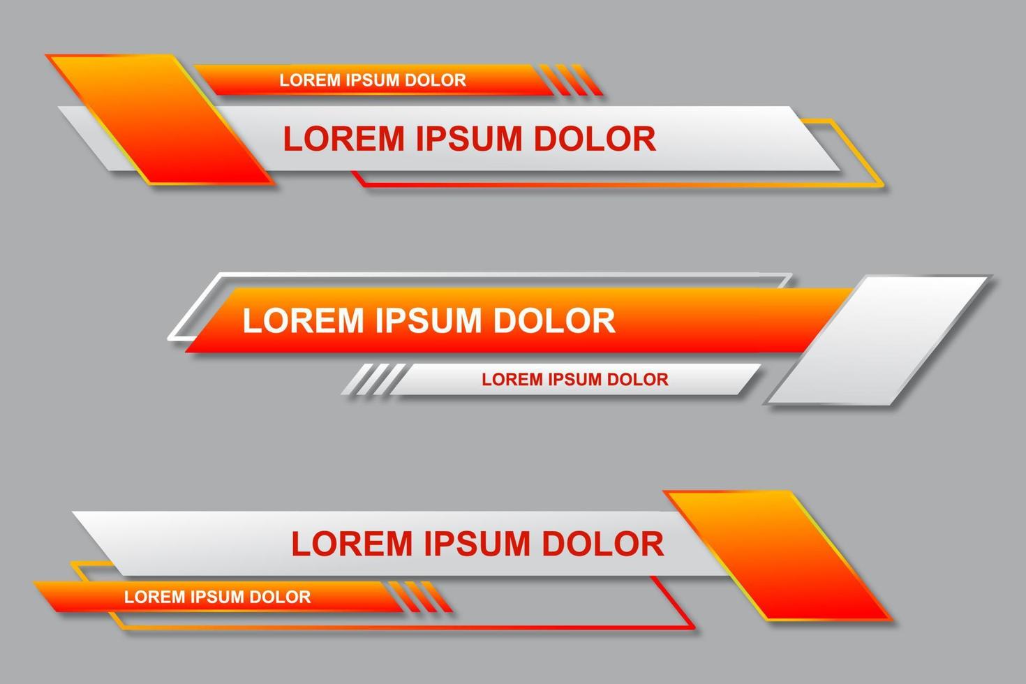 Modern stylish lower third banner template design. Graphic set of Broadcast News Lower Thirds Banner for Television. Vector video headline title