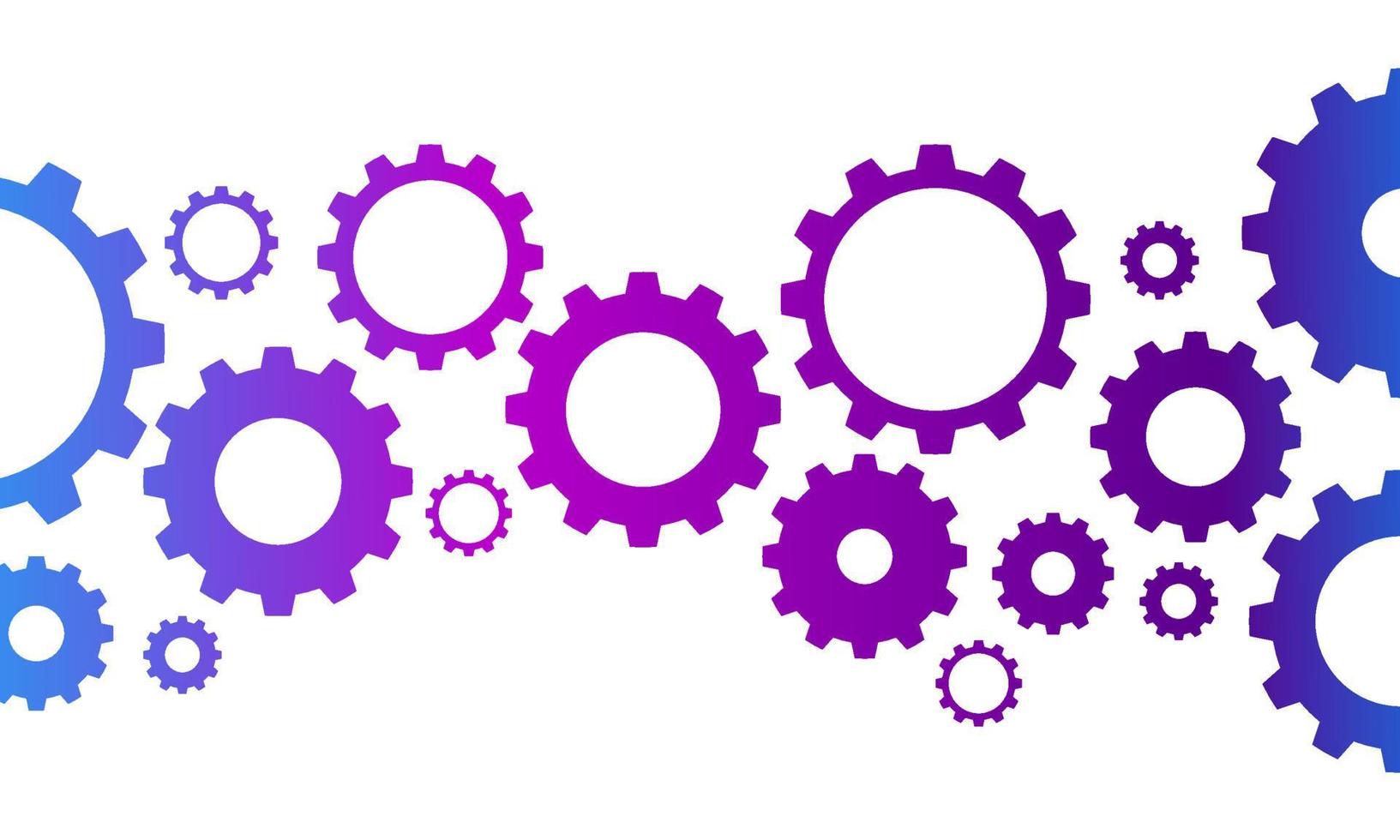 Illustration gear set. Gear set for banner and header. Vector illustration
