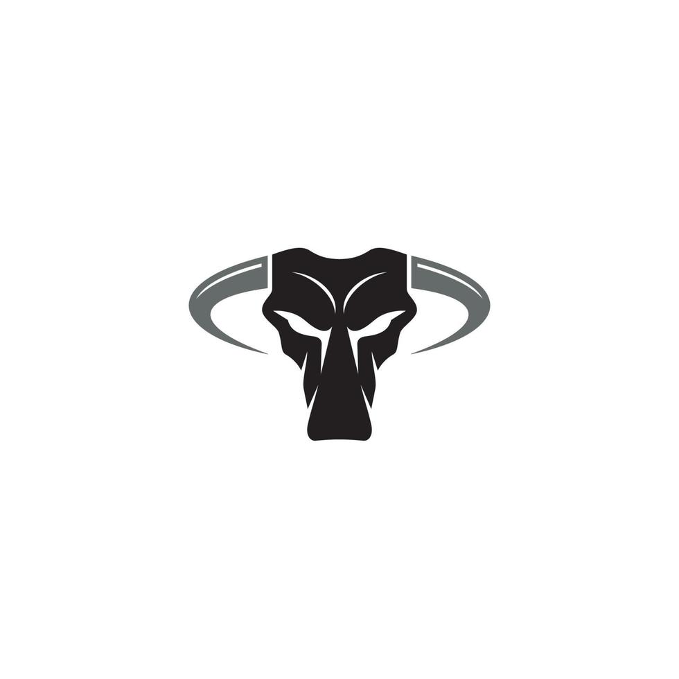 diseño de logotipo o icono de cráneo de toro vector