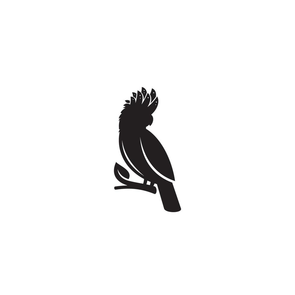 Black Cockatoo logo or icon design vector