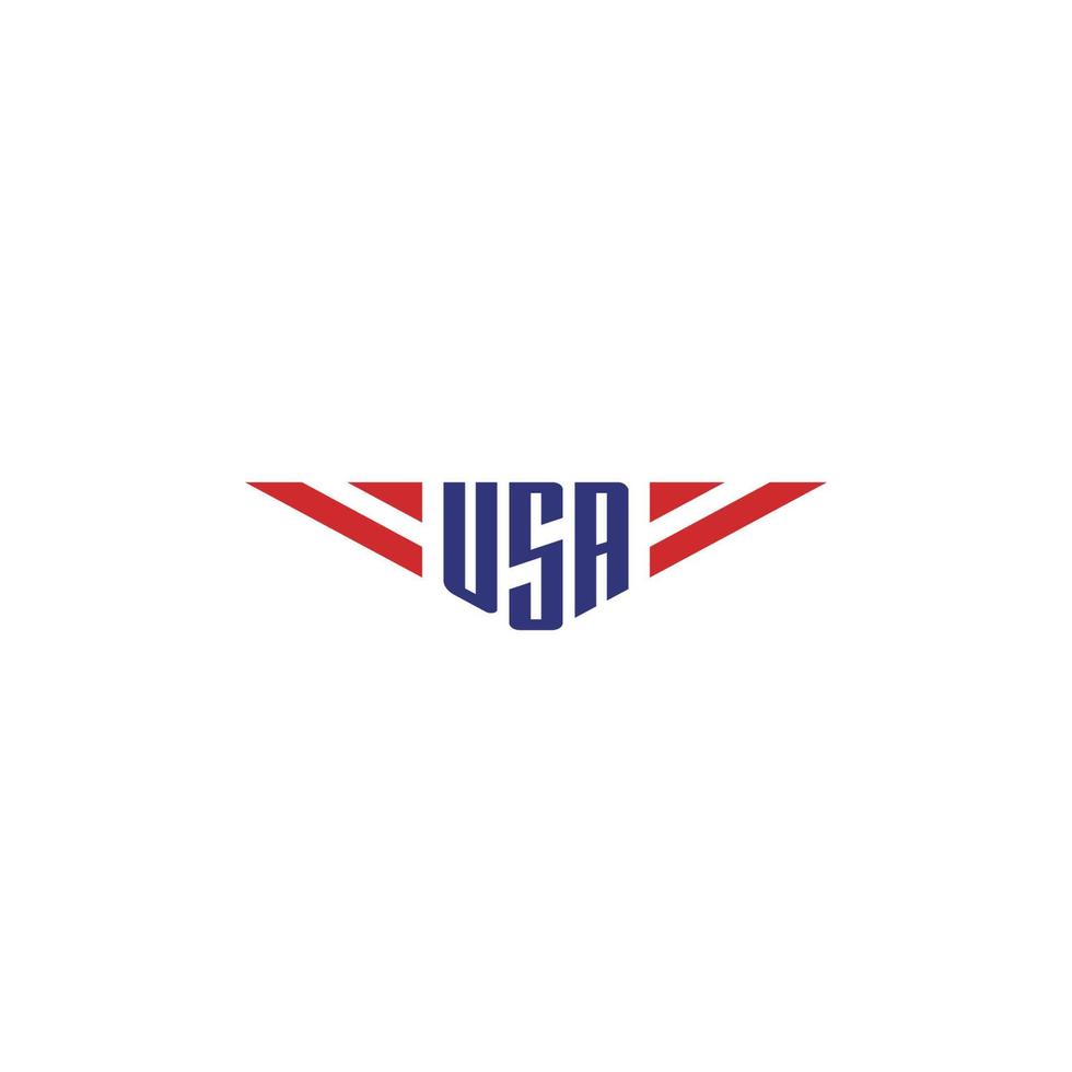 USA and Wings logo or icon design vector