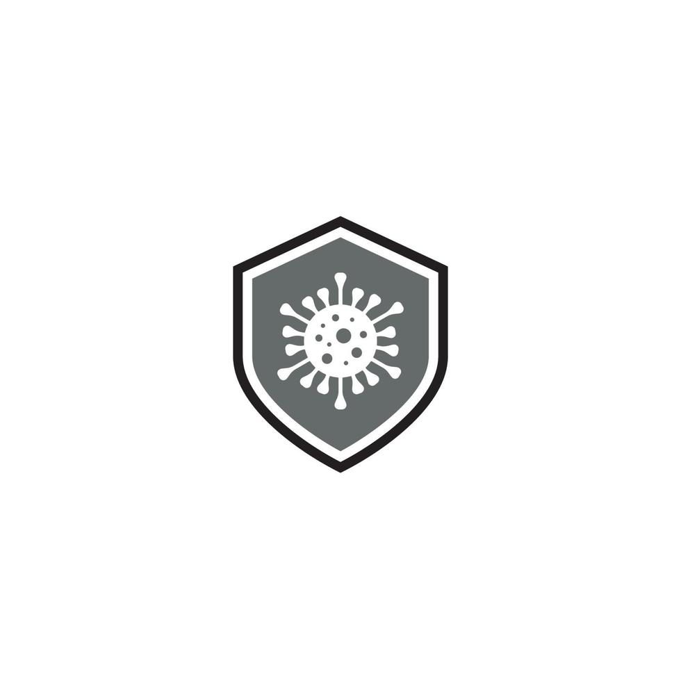Coronavirus and Shield logo or icon design vector