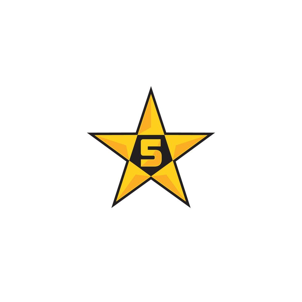 Diseño de logotipo o icono de 5 estrellas vector