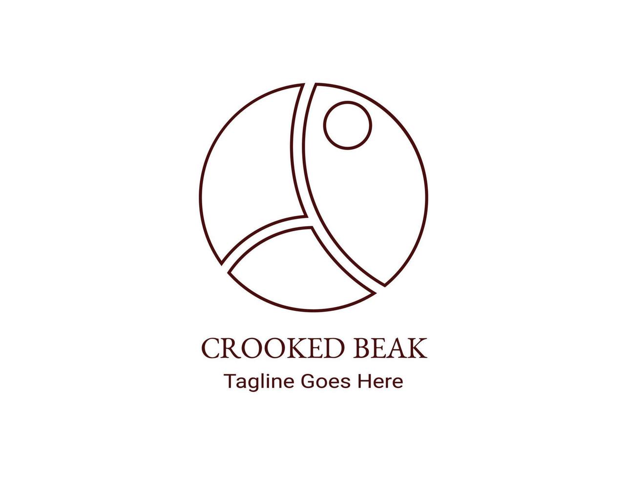Line forms beak and head of the bird for the bird logo vector