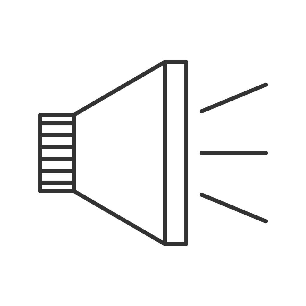 Megaphone linear icon. Thin line illustration. Announcement. Bullhorn. Contour symbol. Vector isolated outline drawing