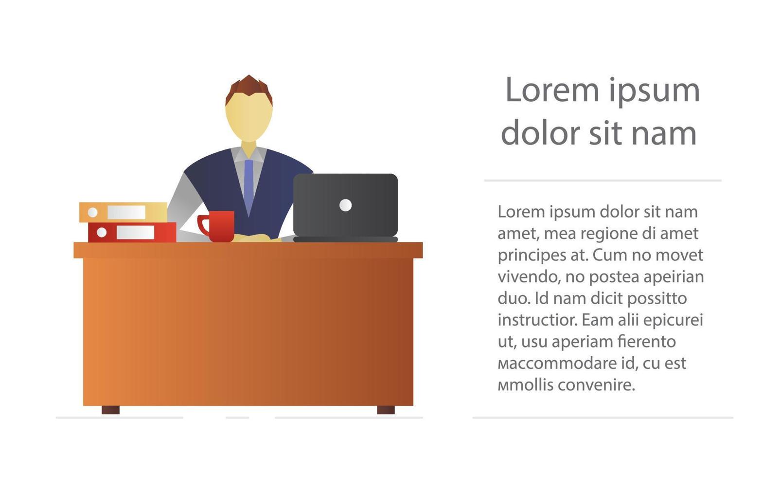 Office worker flat character design. Manager, admin. Programmer. Boss. Vector isolated illustration