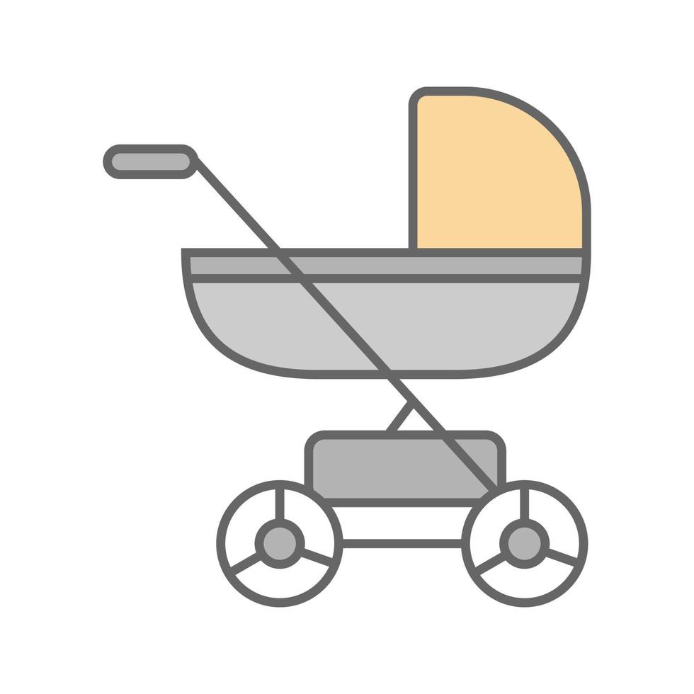 Baby carriage color icon. Pram, stroller. Isolated vector illustratio