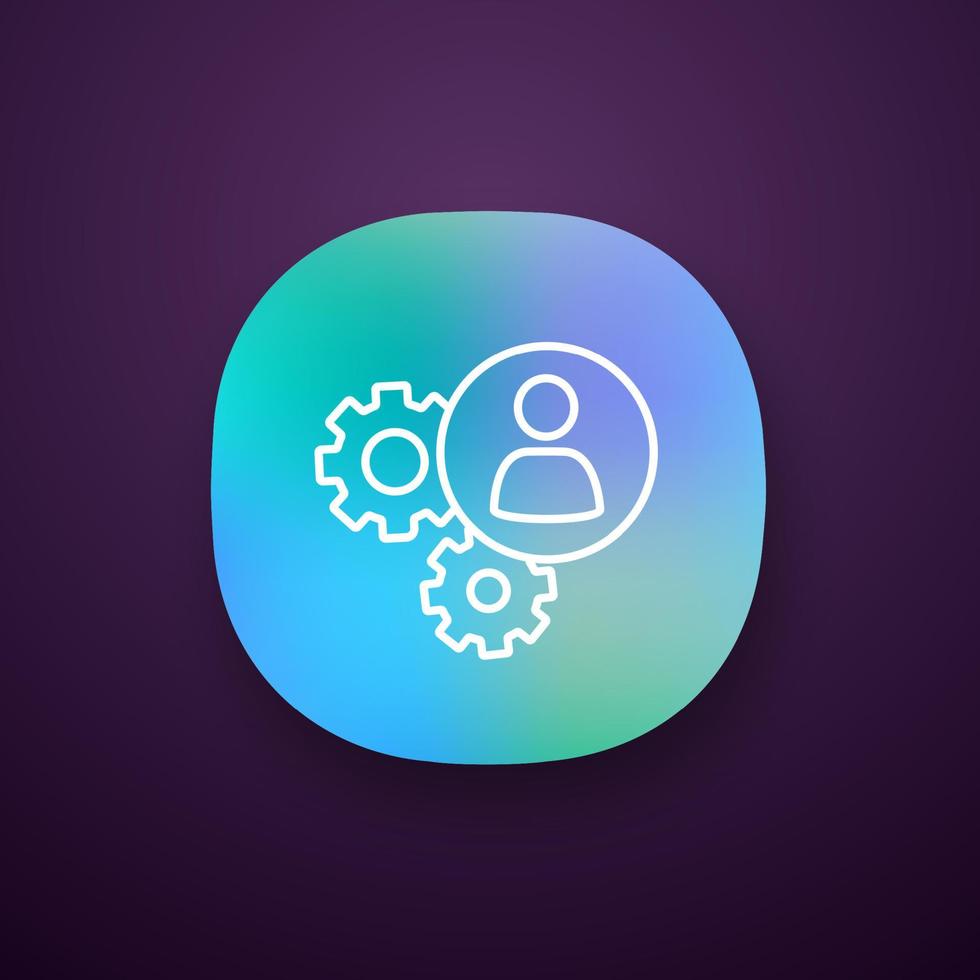 HR management app icon. UI UX user interface. Teamwork. Human resources. Business mechanism. Web or mobile application. Vector isolated illustration