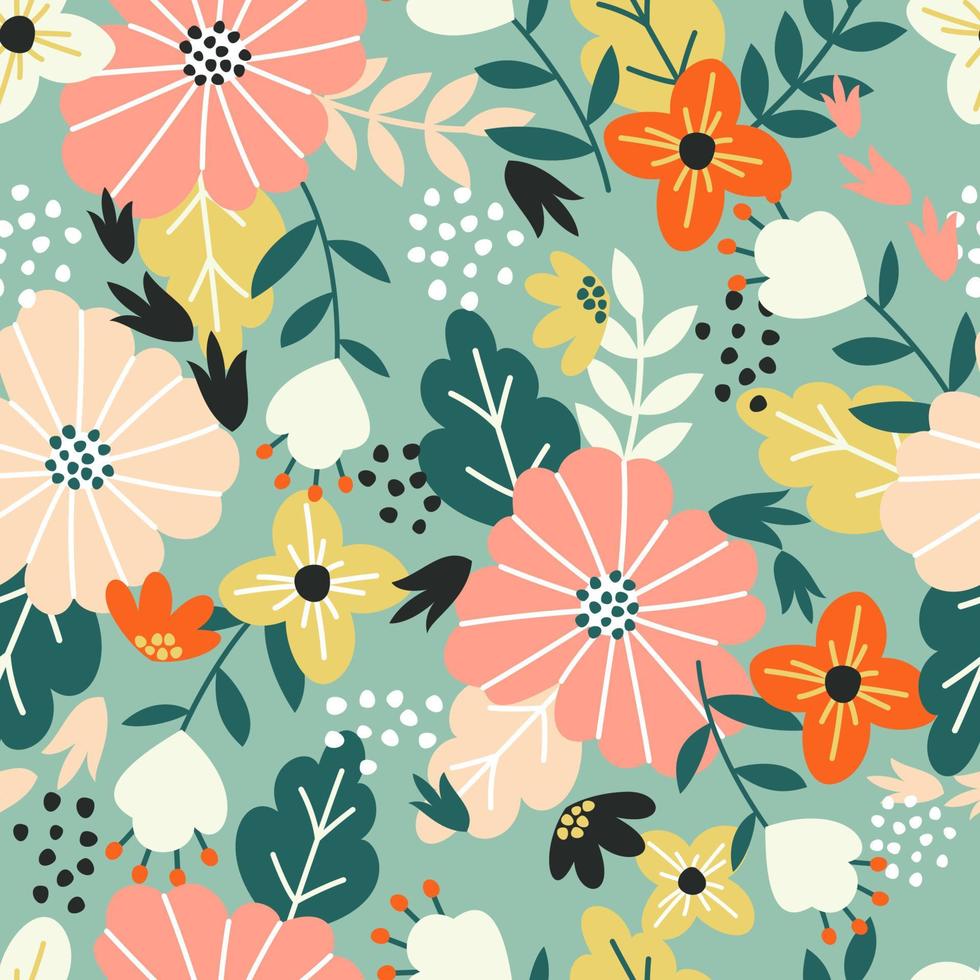 Seamless Pattern Spring Floral vector