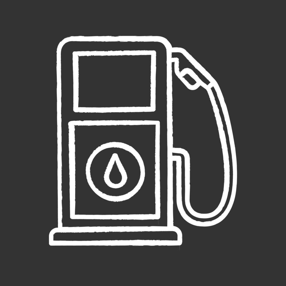 icono de tiza de la estación de servicio. bomba de gasolina. soporte de gasolina. gasolinera. ilustraciones de pizarra vector aislado
