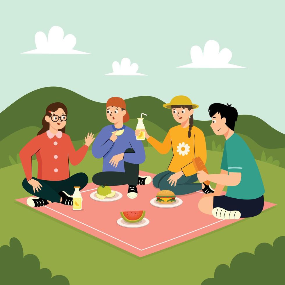 Spring Picnic Character vector