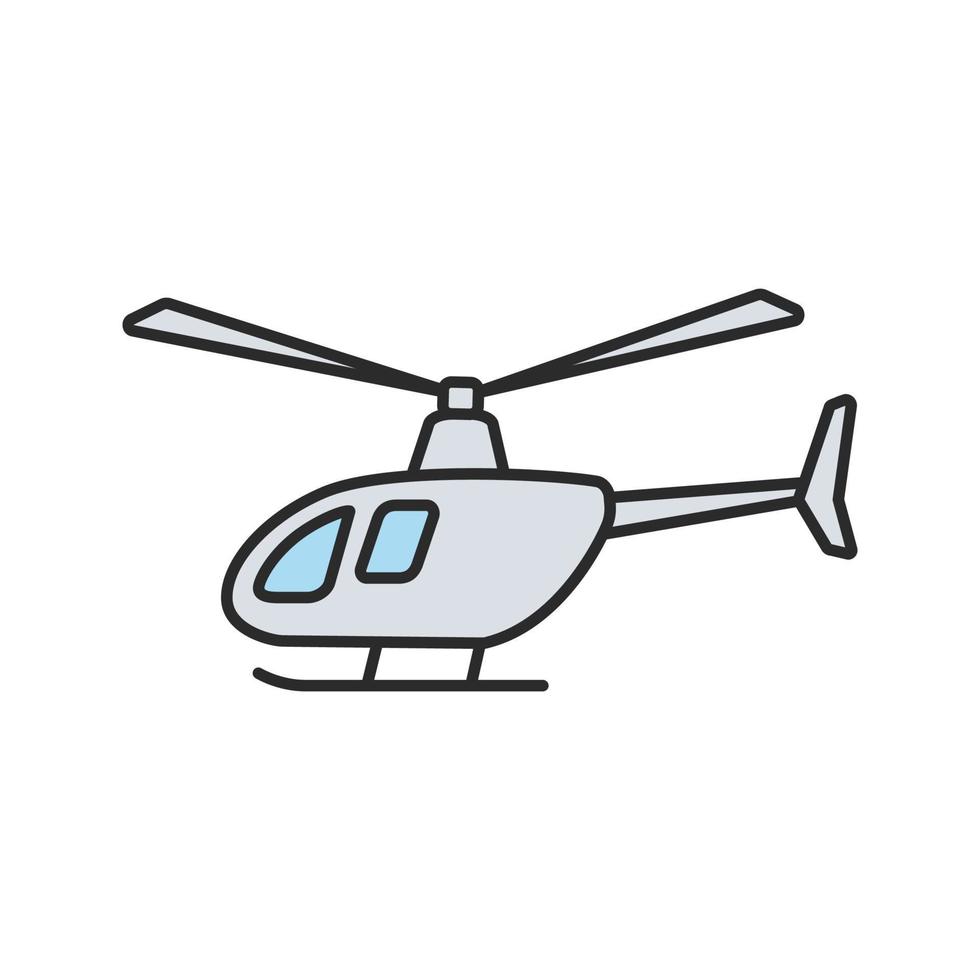Helicopter color icon. Isolated vector illustration