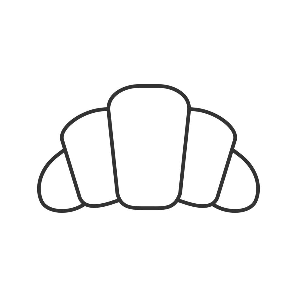 Croissant linear icon. Thin line illustration. Crescent roll. Contour symbol. Vector isolated outline drawing