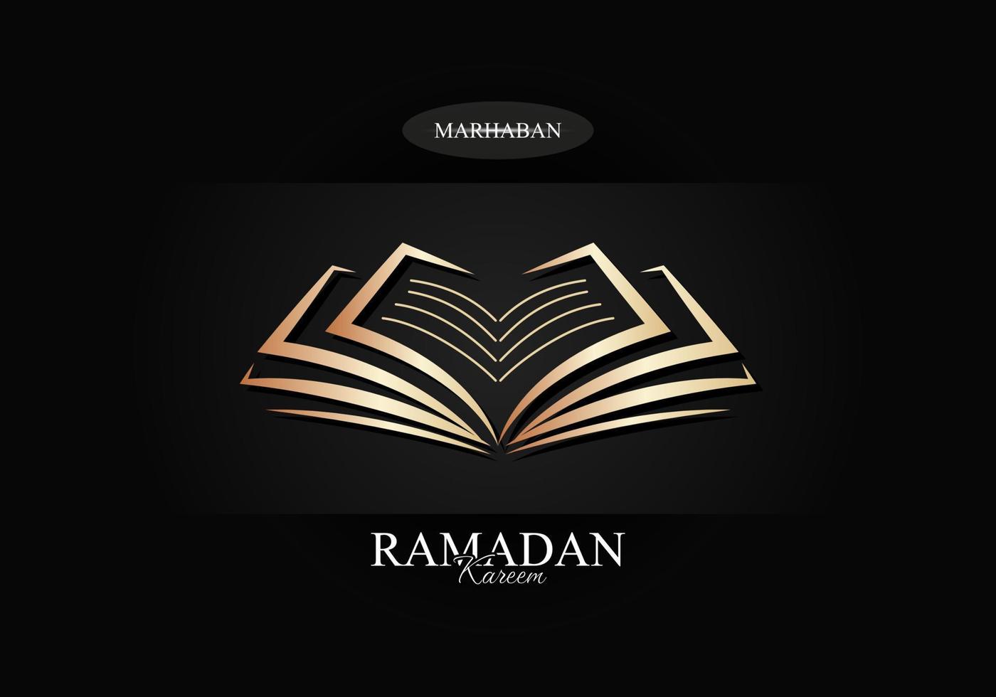 quran book. evening. Welcoming the month of Ramadan Kareem. gold color. vector