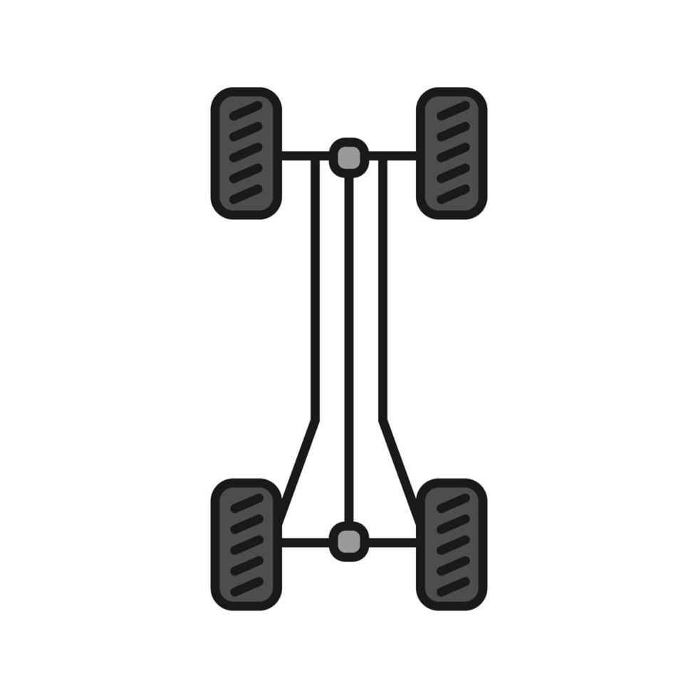 Car chassis frame color icon. Isolated vector illustration