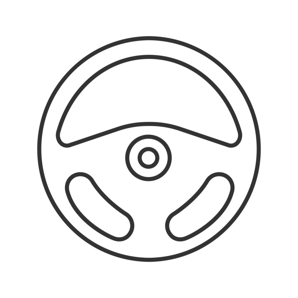 Car rudder linear icon. Thin line illustration. Steering wheel. Contour symbol. Vector isolated outline drawing