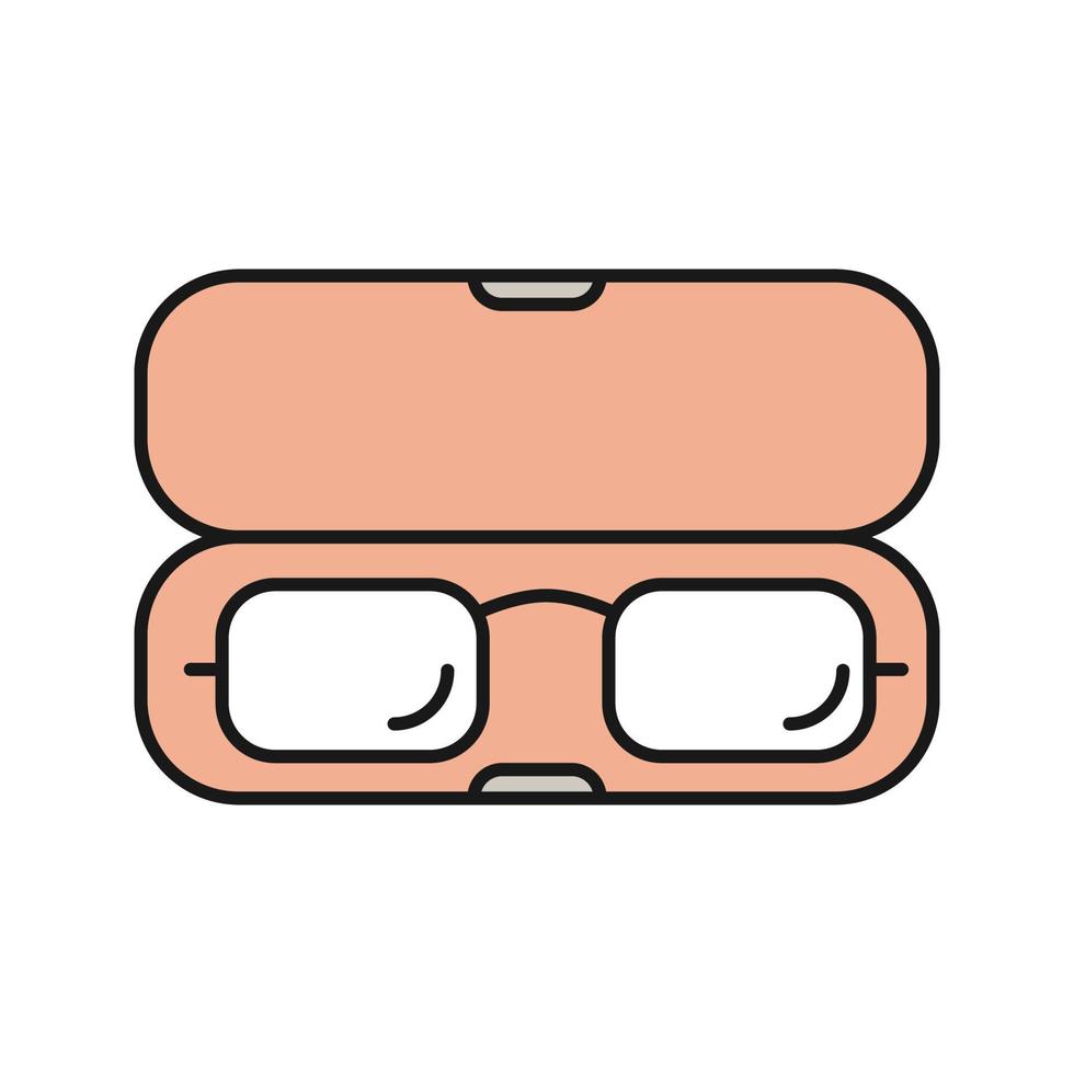 Eyeglasses case color icon. Spectacles box. Isolated vector illustration