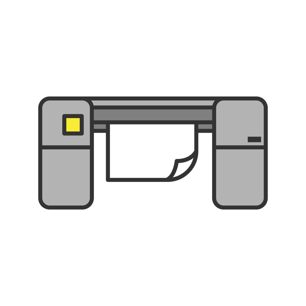 icono de color de impresora de gran formato. impresora. ilustración vectorial aislada vector