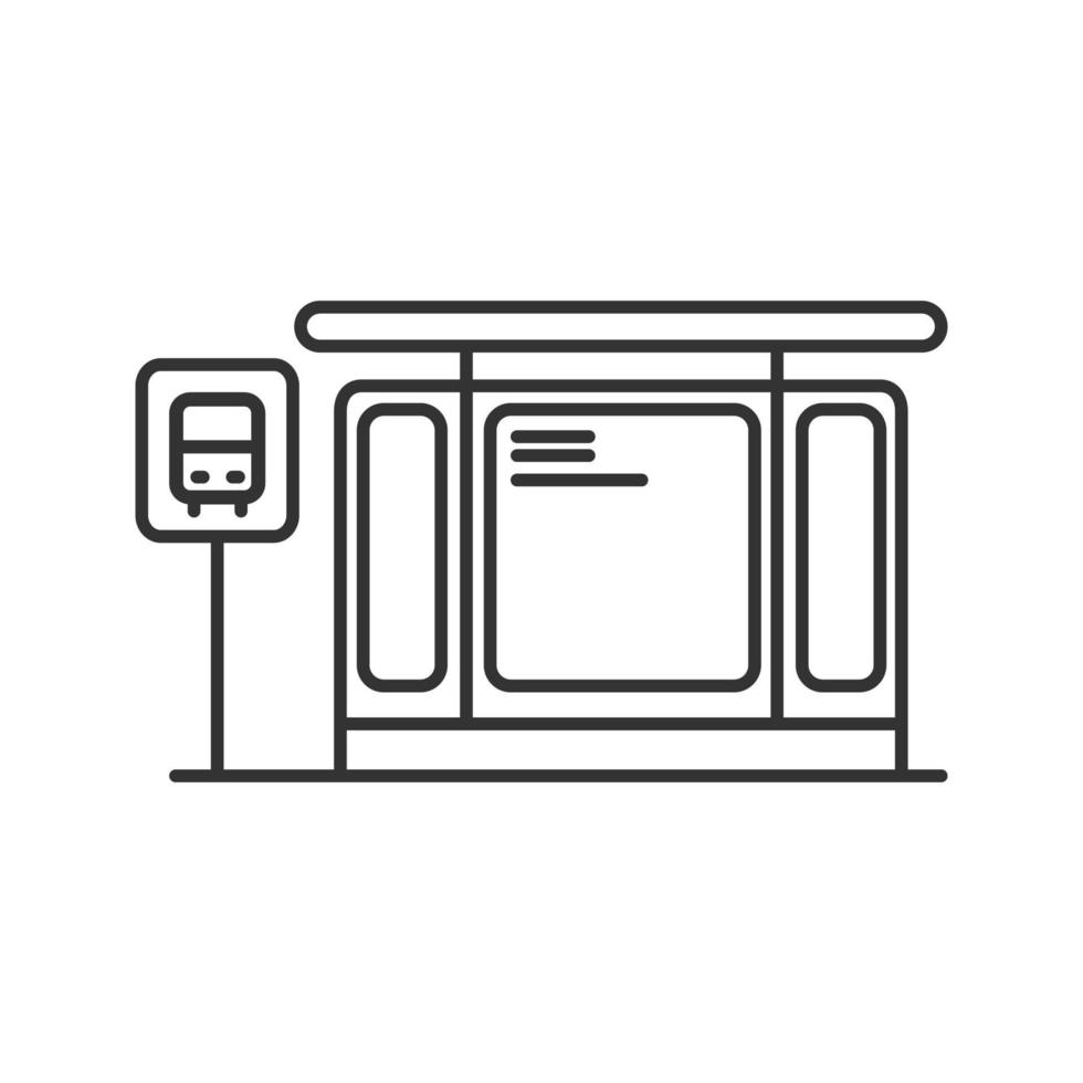 Bus station linear icon. Thin line illustration. Contour symbol. Vector isolated outline drawing