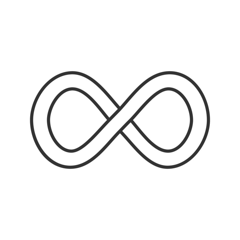 Infinity sign linear icon. Lemniscate. Thin line illustration. Endless contour symbol. Vector isolated outline drawing