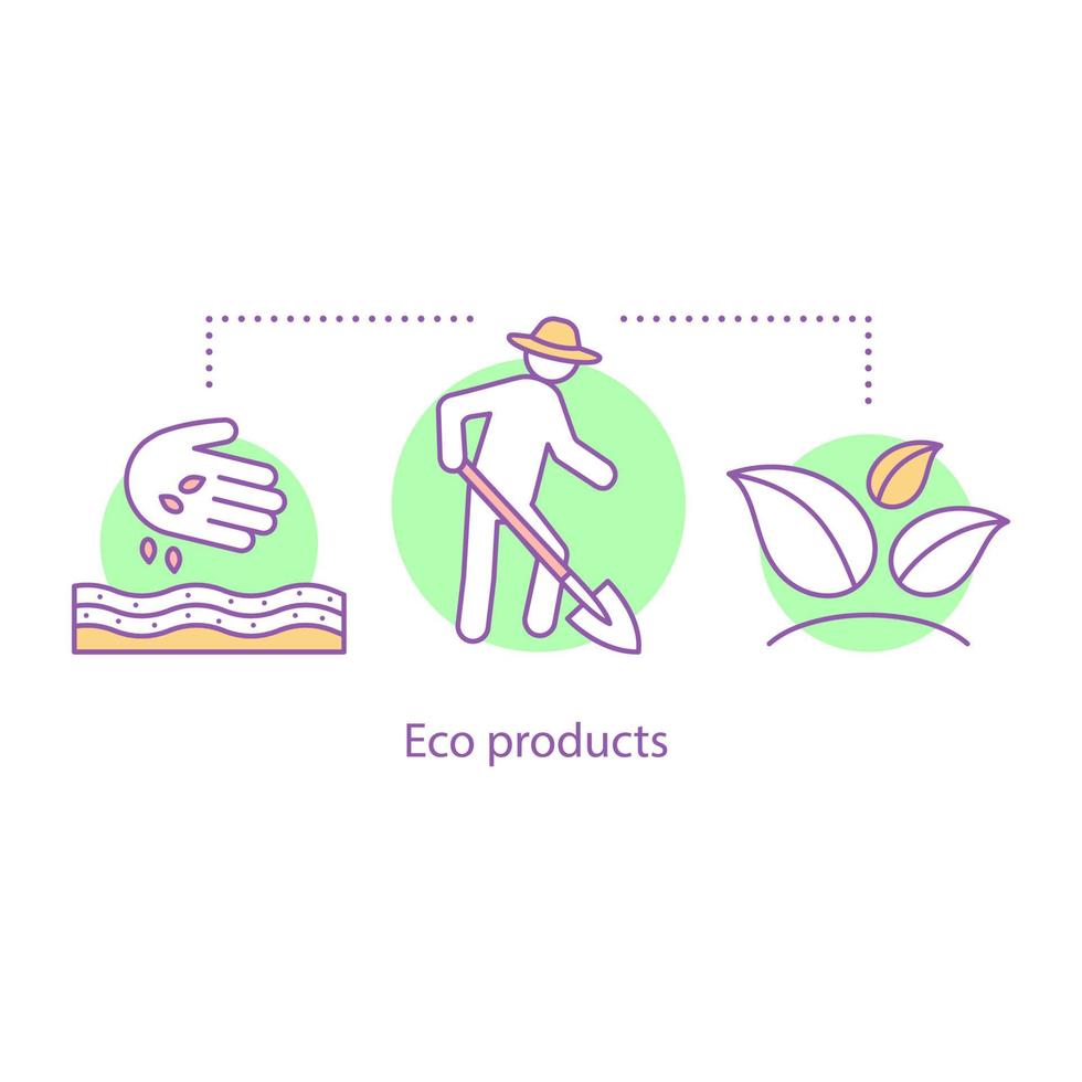 Agriculture concept icon. Sowing. Eco products. Farming idea thin line illustration. Spring field work. Vector isolated outline drawing