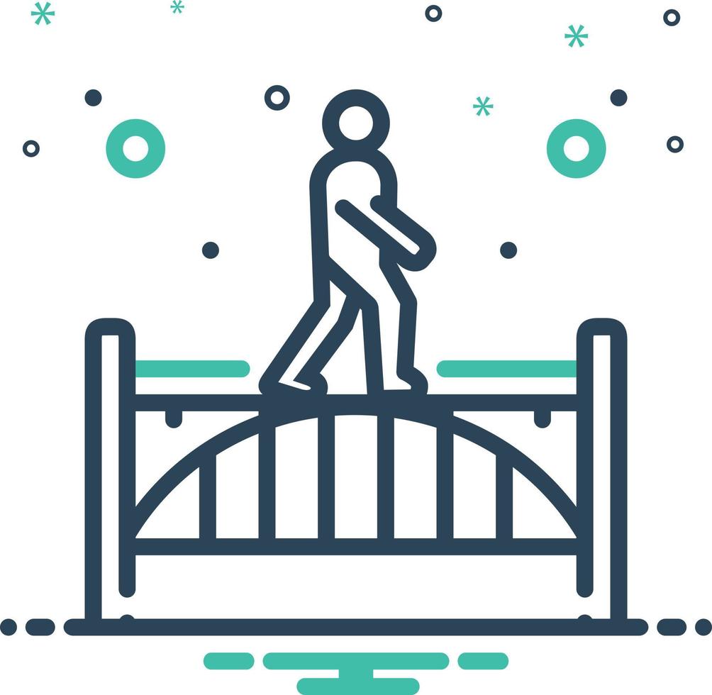 Mix icon for footbridge vector