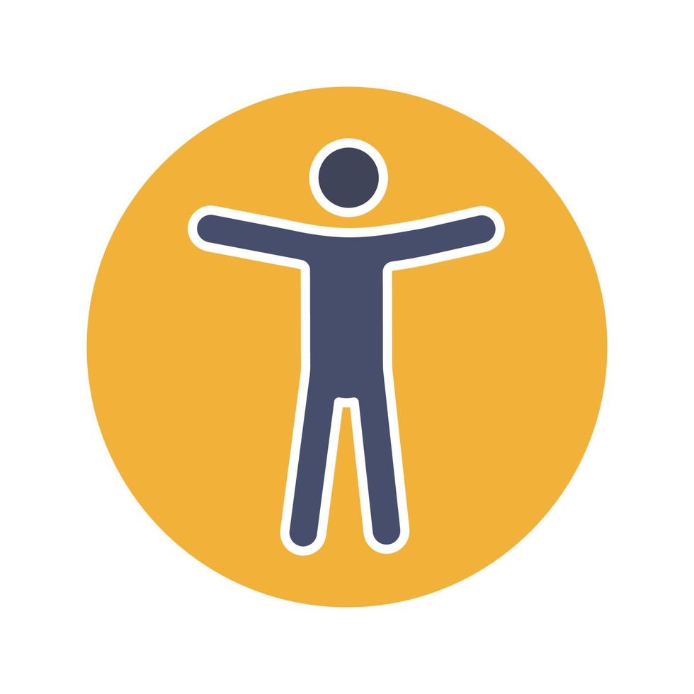 Web accessibility glyph color icon. Silhouette symbol on white background with no outline. Universal access. Negative space. Vector illustration